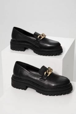 Γυναικεία Μοκασίνια Δερμάτινα μοκασίνια Answear Lab μαύρο