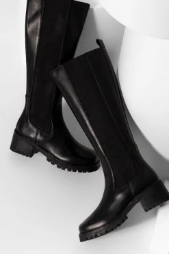 Γυναικεία Μπότες Δερμάτινες μπότες Answear Lab χρώμα: μαύρο,