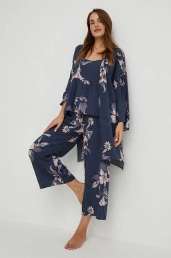 Γυναικεία Πιτζάμα Σετ πιτζάμες 3 τεμαχίων Answear Lab ναυτικό μπλε