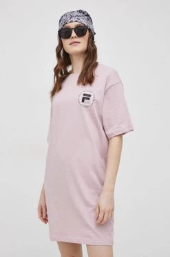 Γυναικεία Φορέματα Βαμβακερό φόρεμα Fila ροζ