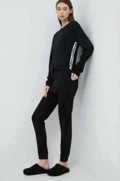 Γυναικεία φόρμες Βαμβακερή φόρμα Fila μαύρο