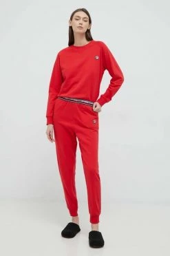 Γυναικεία φόρμες Βαμβακερή φόρμα Fila κόκκινο