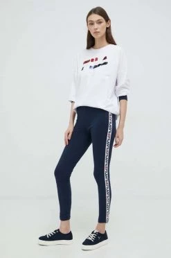 Γυναικεία φόρμες Βαμβακερή φόρμα Fila άσπρο