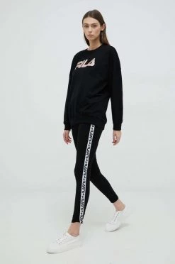 Γυναικεία φόρμες Βαμβακερή φόρμα Fila μαύρο