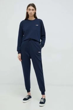 Γυναικεία φόρμες Βαμβακερή φόρμα Fila ναυτικό μπλε