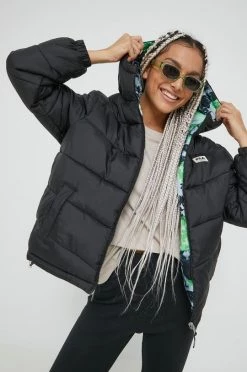 Γυναικεία Μακριά μπουφάν Μπουφάν δυο όψεων Fila μαύρο,